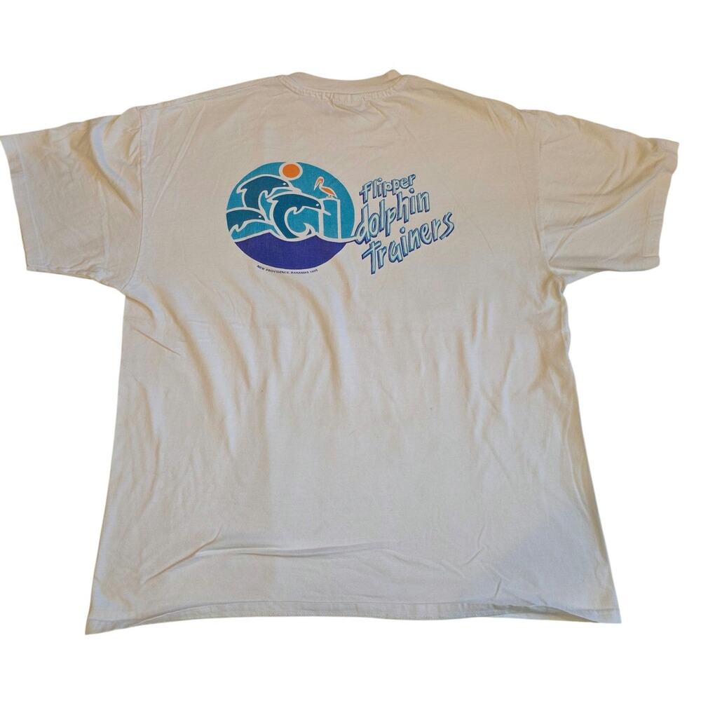 Vtg 1995 Flipper Dolphin Trainers Movie Promo T Shirt XL Hanes Beefy-T Bahamas